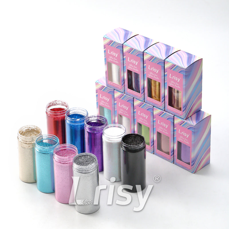 Lrisy Extra Fine Powder Metallic Glitter 140g/4.5oz with Shaker Lid(Extra Thin Leaf Green/B0617)