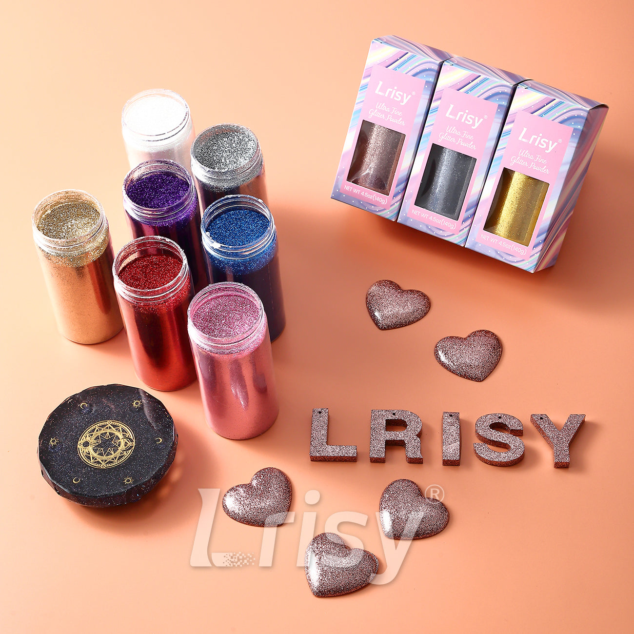Lrisy Extra Fine Powder Metallic Glitter 140g/4.5oz with Shaker Lid(Extra Thin Tender Pink/B0920)