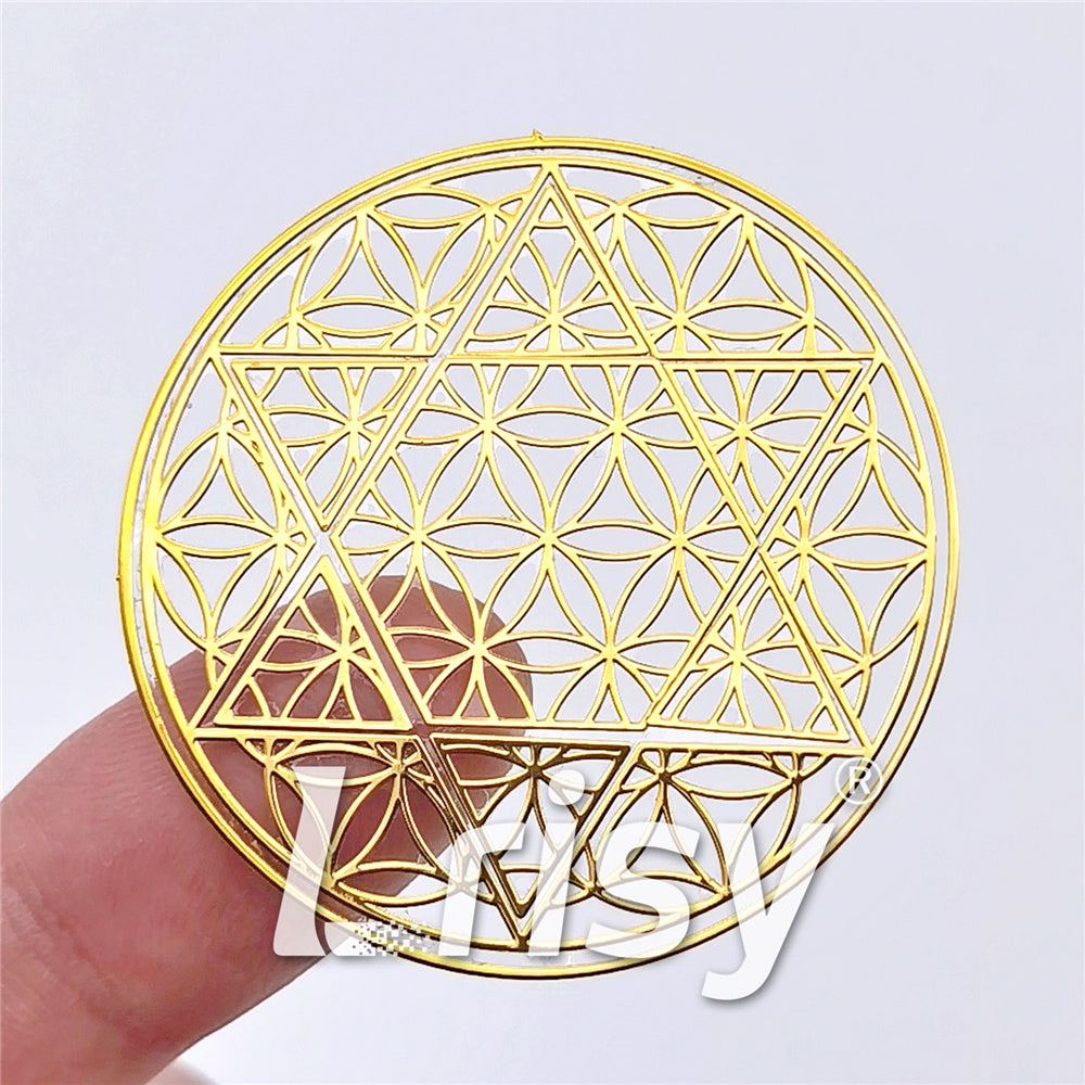 5 Size In 1 Set Sri Yantra Lotus Coppering Metal Sticker Golden Charm ZJ308