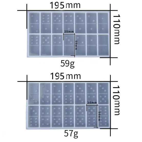 Domino Silicone Molds For Epoxy Resin, Personlized Dominoes M-DMN001