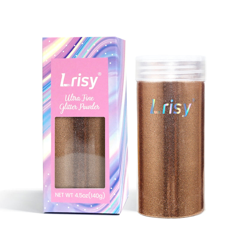 Lrisy Extra Fine Powder Metallic Glitter 140g/4.5oz with Shaker Lid(Extra Thin Sand Gold/B0213)