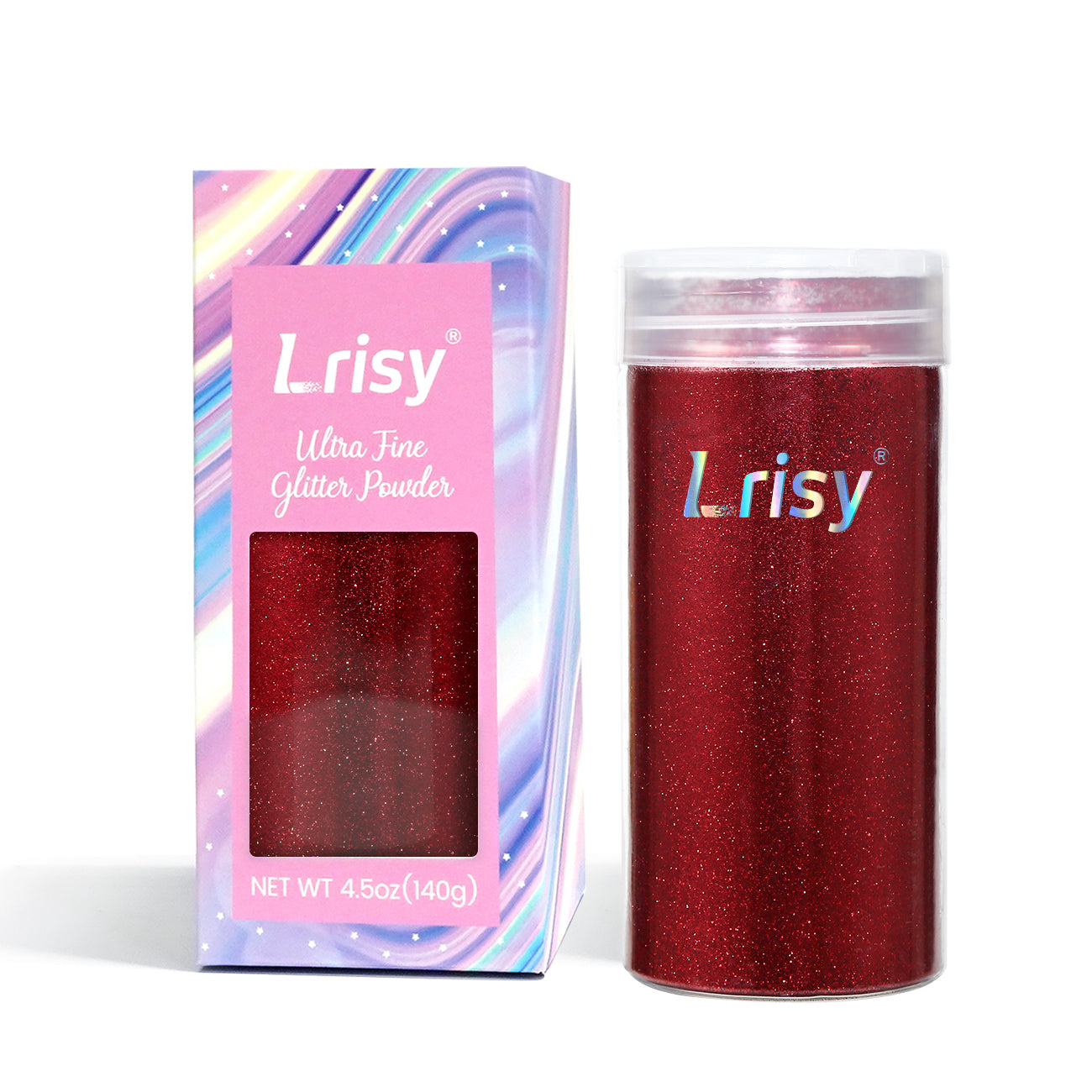Lrisy Extra Fine Powder Metallic Glitter 140g/4.5oz with Shaker Lid(Extra Wine Red/B0308)