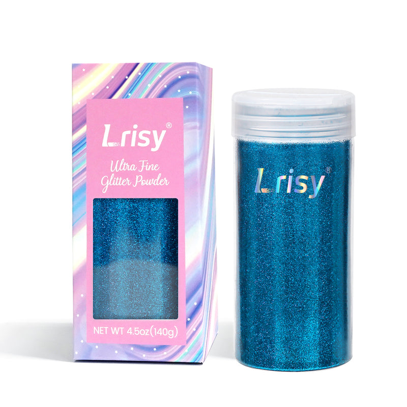 Lrisy Extra Fine Powder Metallic Glitter 140g/4.5oz with Shaker Lid(Extra Thin Sapphire Blue/B0705)