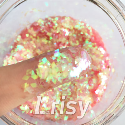 2mm Rhombic shaped translucent iridescent glitter C018