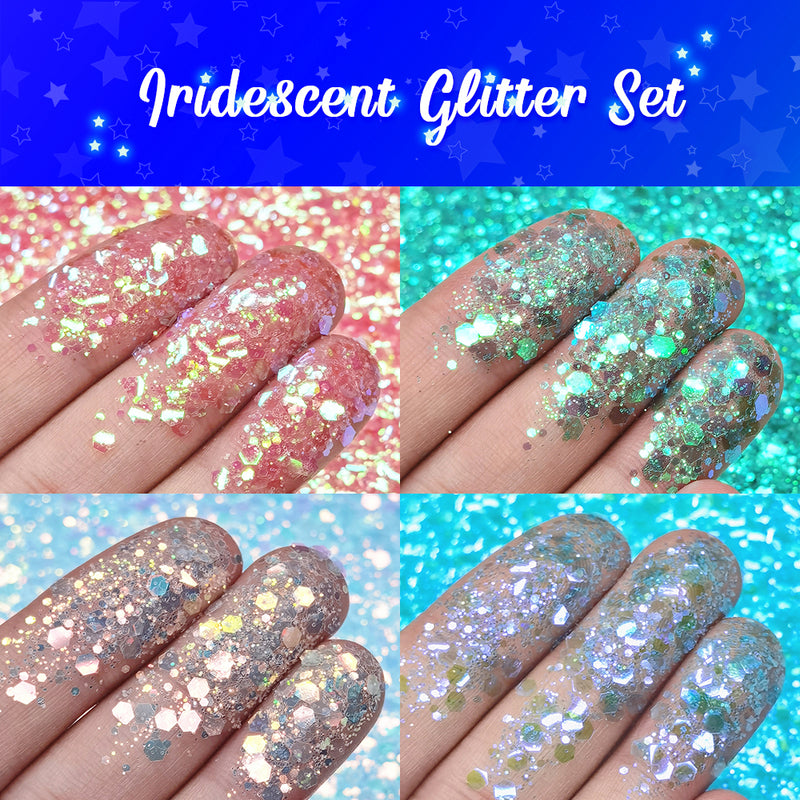 Lrisy Iridescent Glitter Set/Kits 12Pcs Of Color (Total 120g)