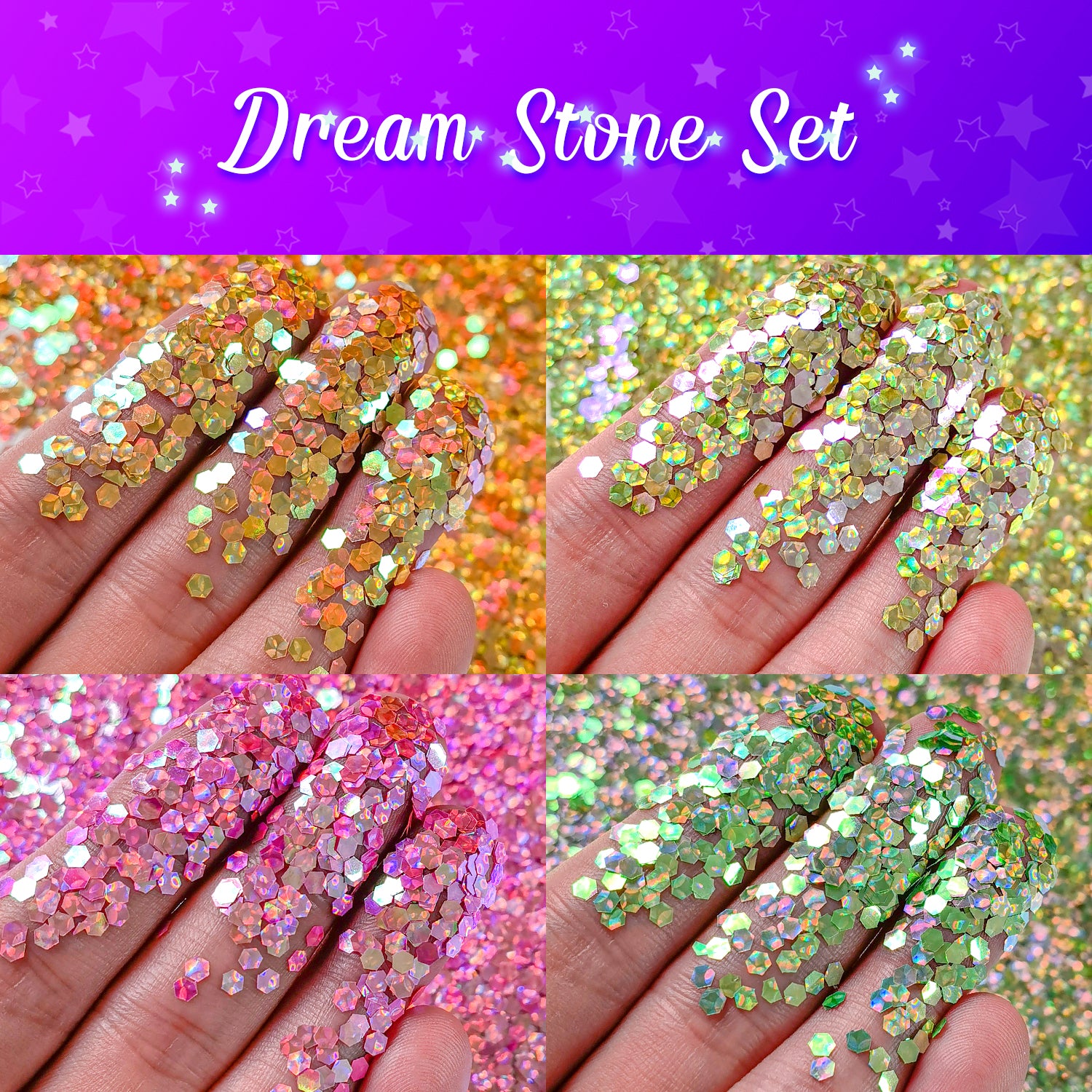 Lrisy Dream Stone Chunky Glitter Set 12 Colors
