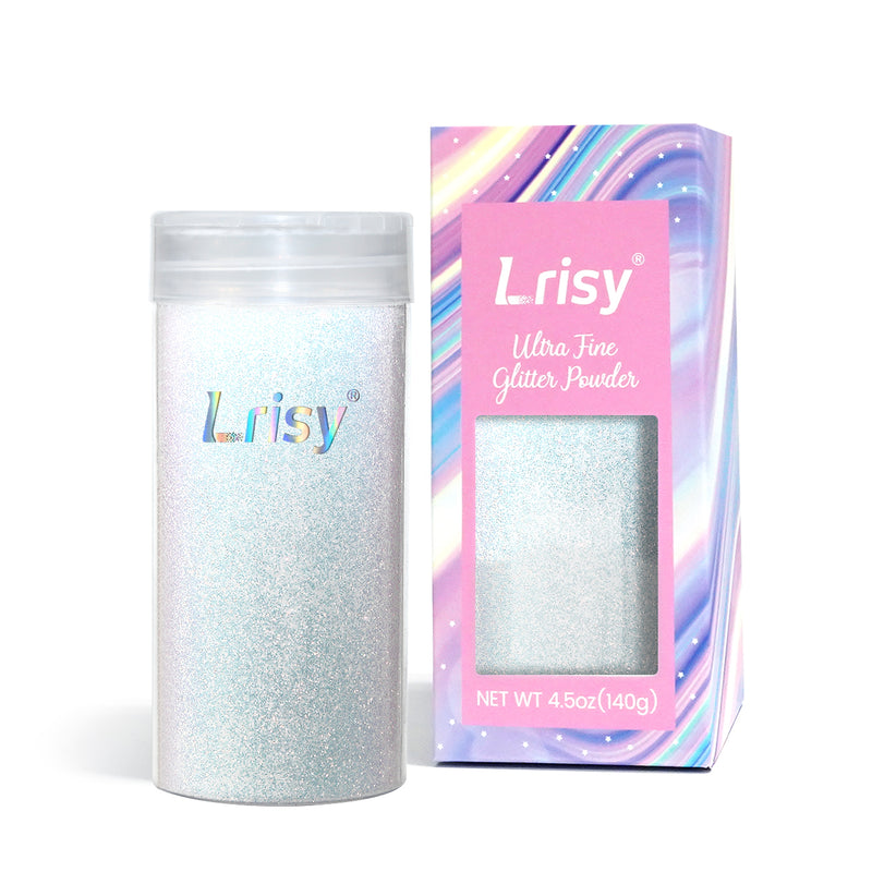 Lrisy Holographic Extra Fine Glitter Powder with Shaker Lid 140g/4.5oz (Ultra Thin Iridescent Dream Blue FC321)