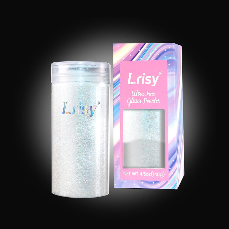 Lrisy Holographic Extra Fine Glitter Powder with Shaker Lid 140g/4.5oz (Ultra Thin Iridescent Dream Blue FC321)