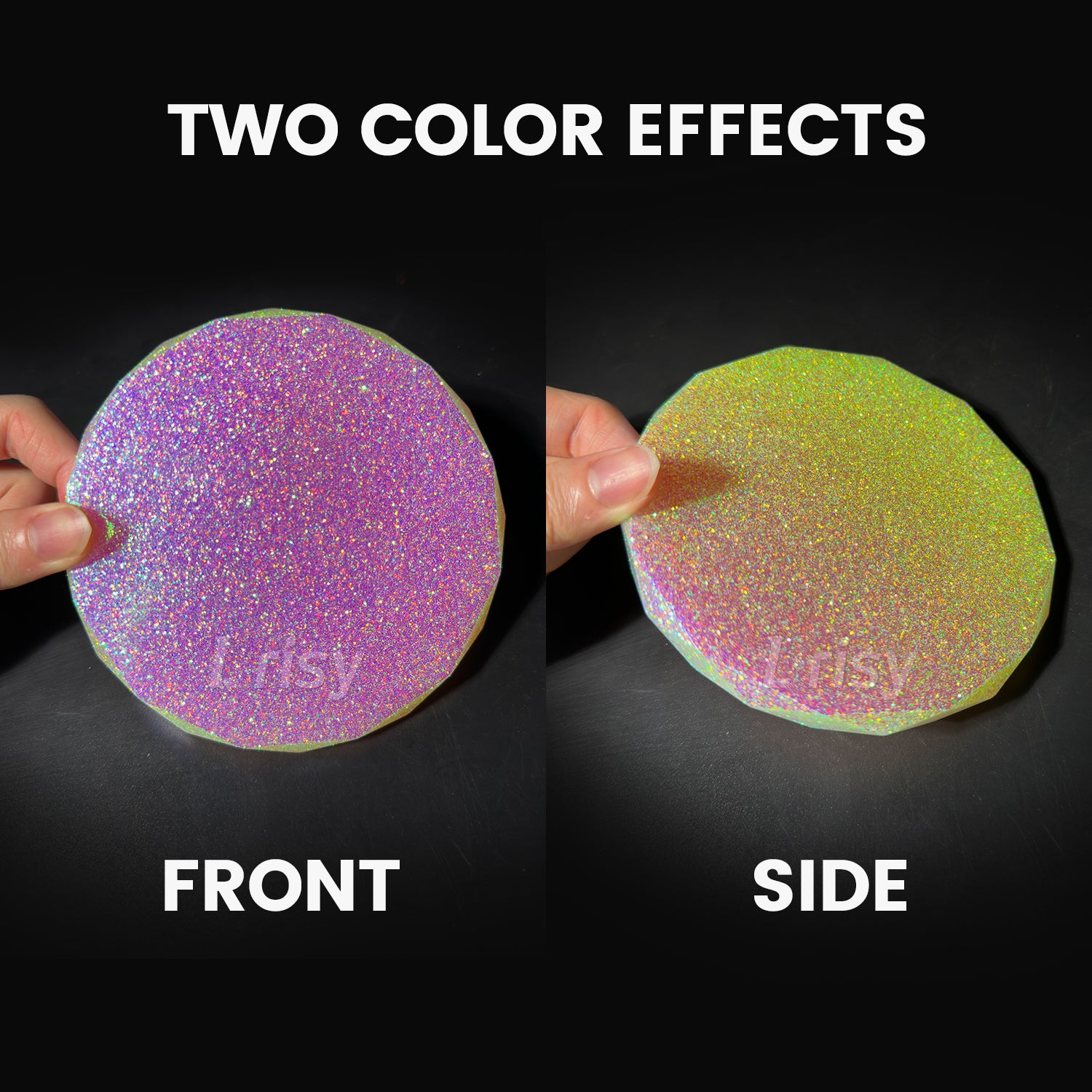 Lrisy Holographic Extra Fine Glitter Powder with Shaker Lid 140g/4.5oz (Ultra Thin Brighter Iridescent Dream Pink and White F322R)
