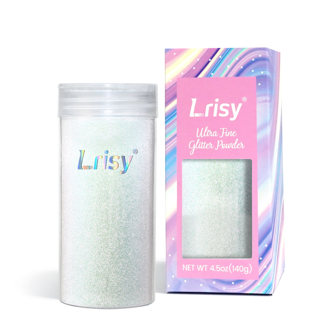 Lrisy Iridescent Extra Fine Glitter Powder with Shaker Lid 140g/4.5oz (Ultra Thin Iridescent Green/FC325