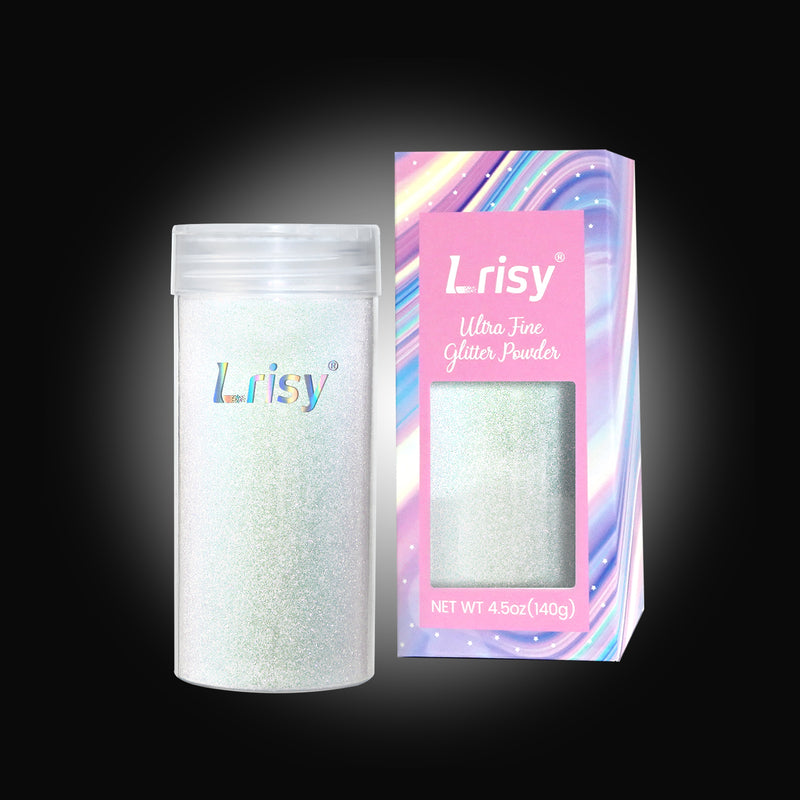 Lrisy Holographic Extra Fine Glitter Powder with Shaker Lid 140g/4.5oz (Ultra Thin Iridescent Green FC325)