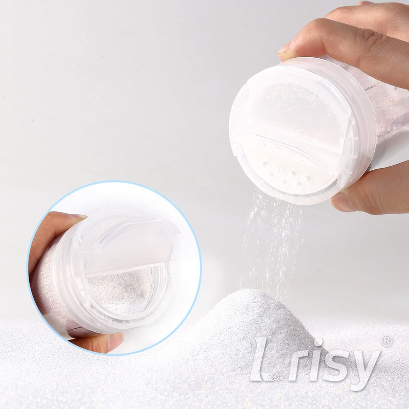 Lrisy Holographic Extra Fine Glitter Powder with Shaker Lid 140g/4.5oz (Ultra Thin Iridescent Dream Blue FC321)