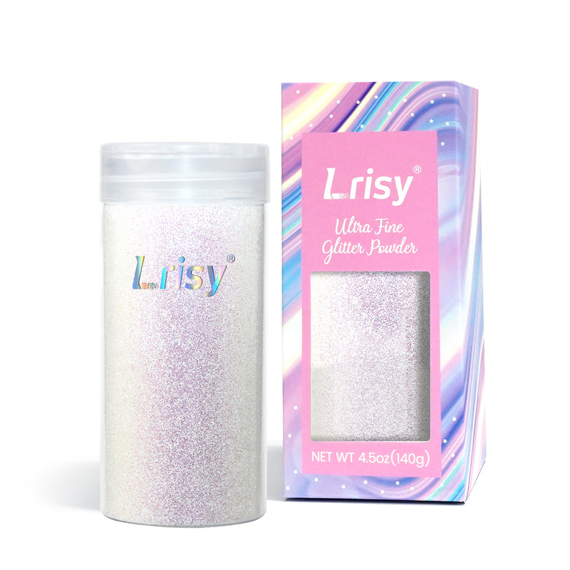 Lrisy Holographic Extra Fine Glitter Powder with Shaker Lid 140g/4.5oz (Ultra Thin Dream Pink and White/FC322)