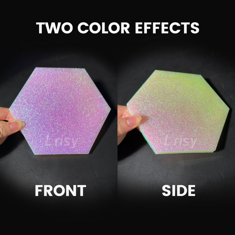 Lrisy Holographic Extra Fine Glitter Powder with Shaker Lid 140g/4.5oz (Ultra Thin Dream Pink and White/FC322)