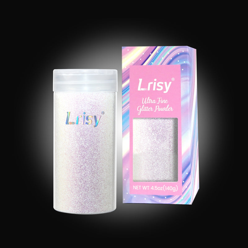Lrisy Holographic Extra Fine Glitter Powder with Shaker Lid 140g/4.5oz (Ultra Thin Dream Pink and White/FC322)