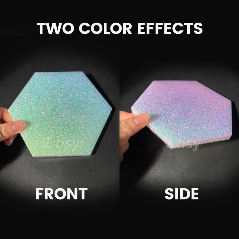 Lrisy Holographic Extra Fine Glitter Powder with Shaker Lid 140g/4.5oz (Ultra Thin Iridescent Green FC325)