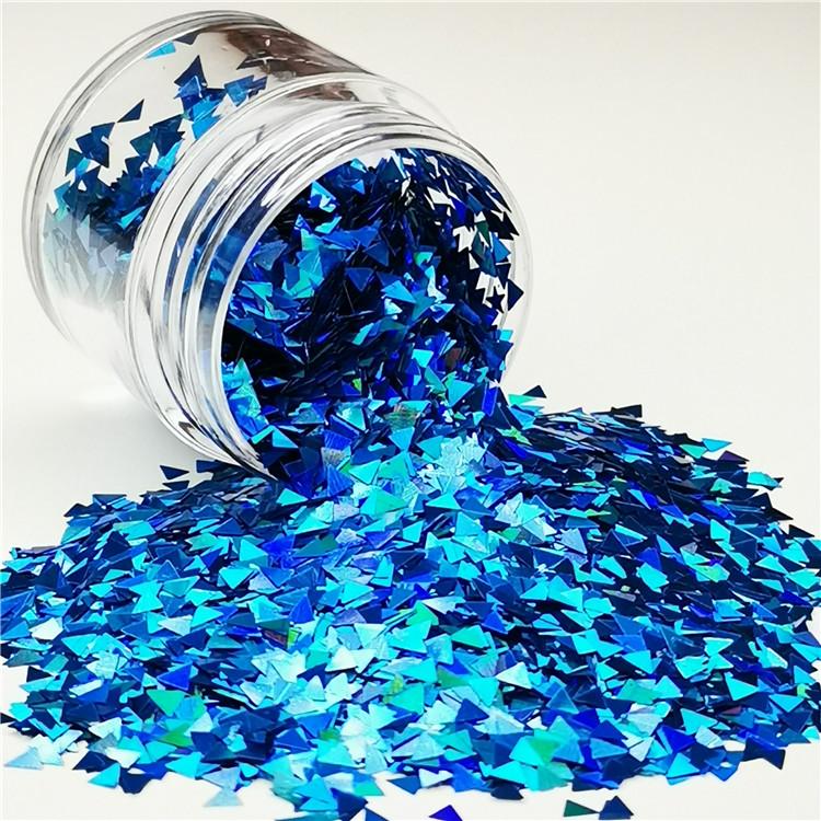 3mm Triangle Shapes Laser Sky Blue Glitter LB0700