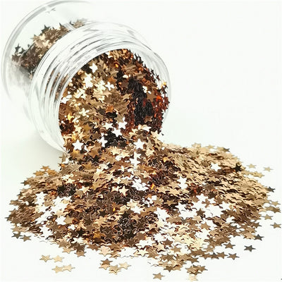 3mm Star Shapes Sand Gold Glitter B0213