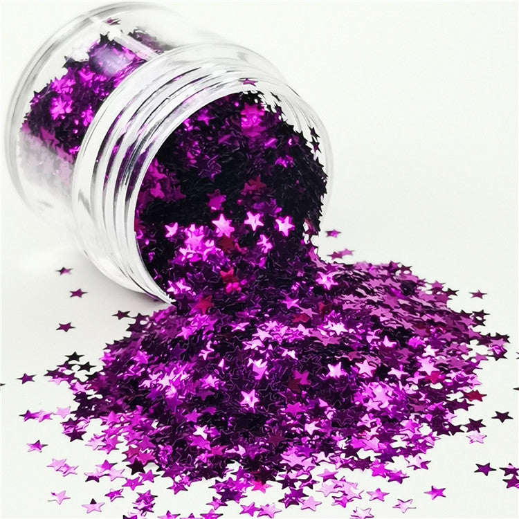 3mm Star Shapes Purple Glitter B0800