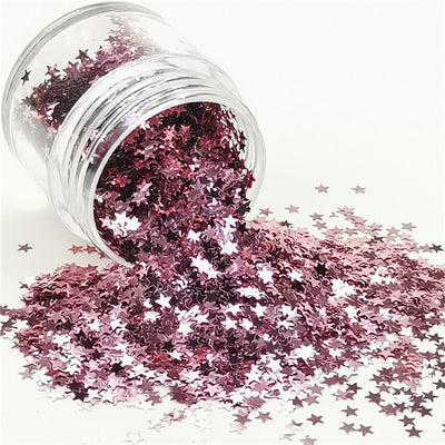 3mm Star Shapes Pink Glitter B0920