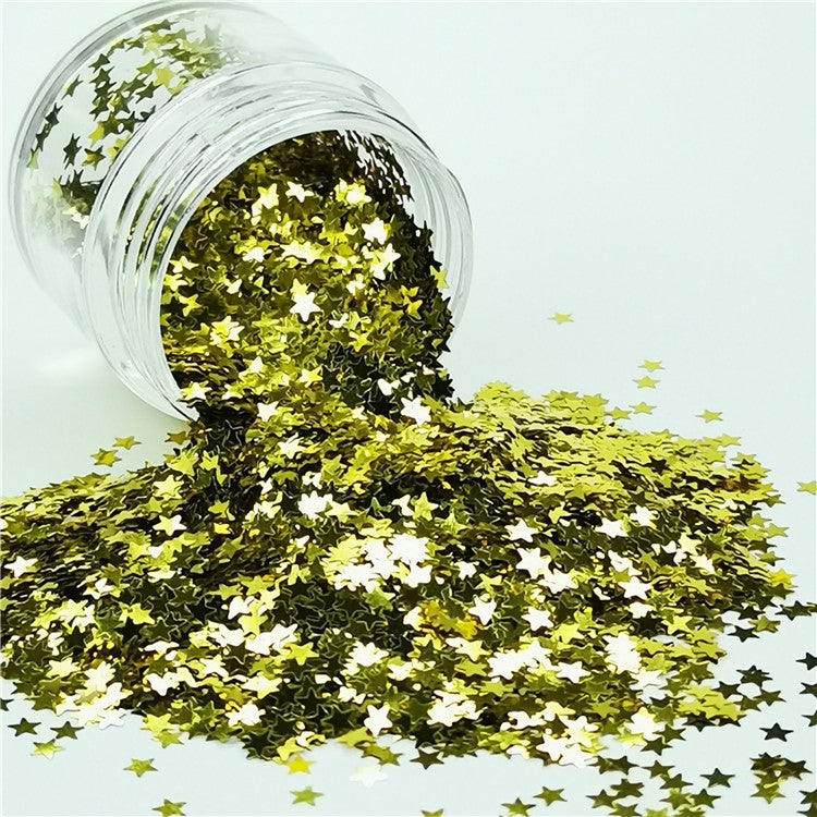 3mm Star Shapes Gold Glitter B0203