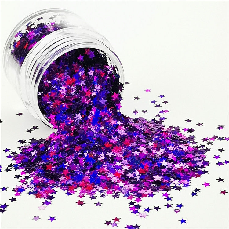 3mm Star Shapes Laser Purple Glitter LB0800