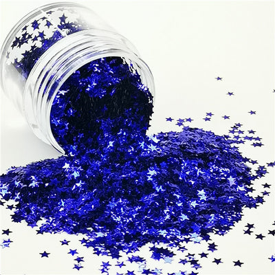 3mm Star Shapes Sea Blue Glitter B0715