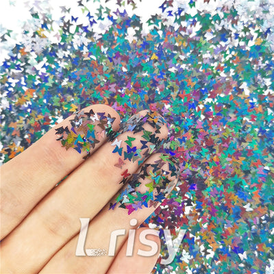 3mm Butterfly Holographic Black Glitter LB01000