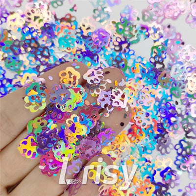 Cat PAWS Shaped Laser Holographic Pink Glitter LB0901