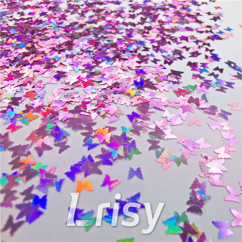 3mm Butterfly Shapes Laser Pink Glitter LB0901