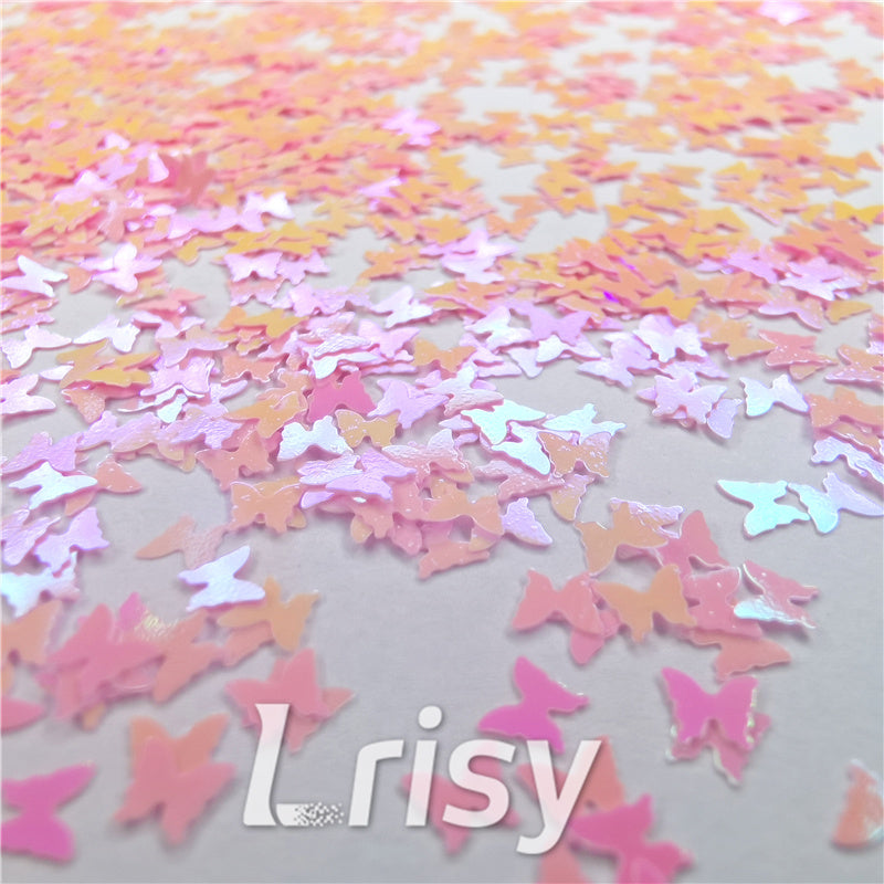3mm Butterfly Shapes Rose Pink Glitter C018R