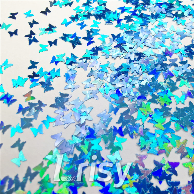3mm Butterfly Shapes Laser Sky Blue Glitter LB0700
