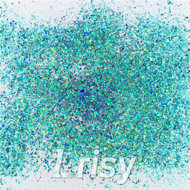 Holographic Teal Green Opa Cellophane Holo Shards Confetti Glitter Sprinkle Toppings LB0702 2x2