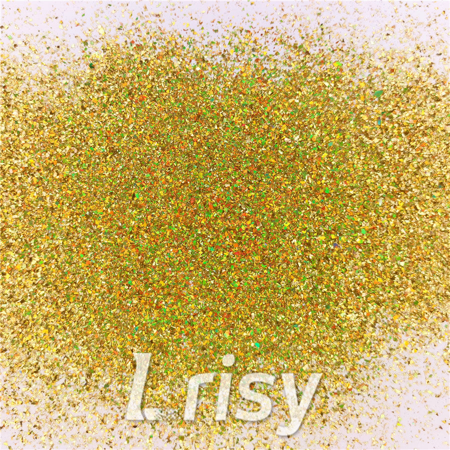 Holographic Red Gold Opa Cellophane Holo Shards Confetti Glitter Sprinkle Toppings LB0200 2x2