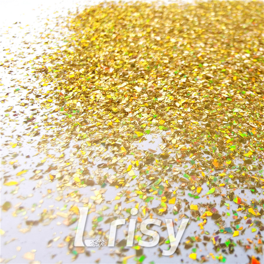 Holographic Red Gold Opa Cellophane Holo Shards Confetti Glitter Sprinkle Toppings LB0200 2x2