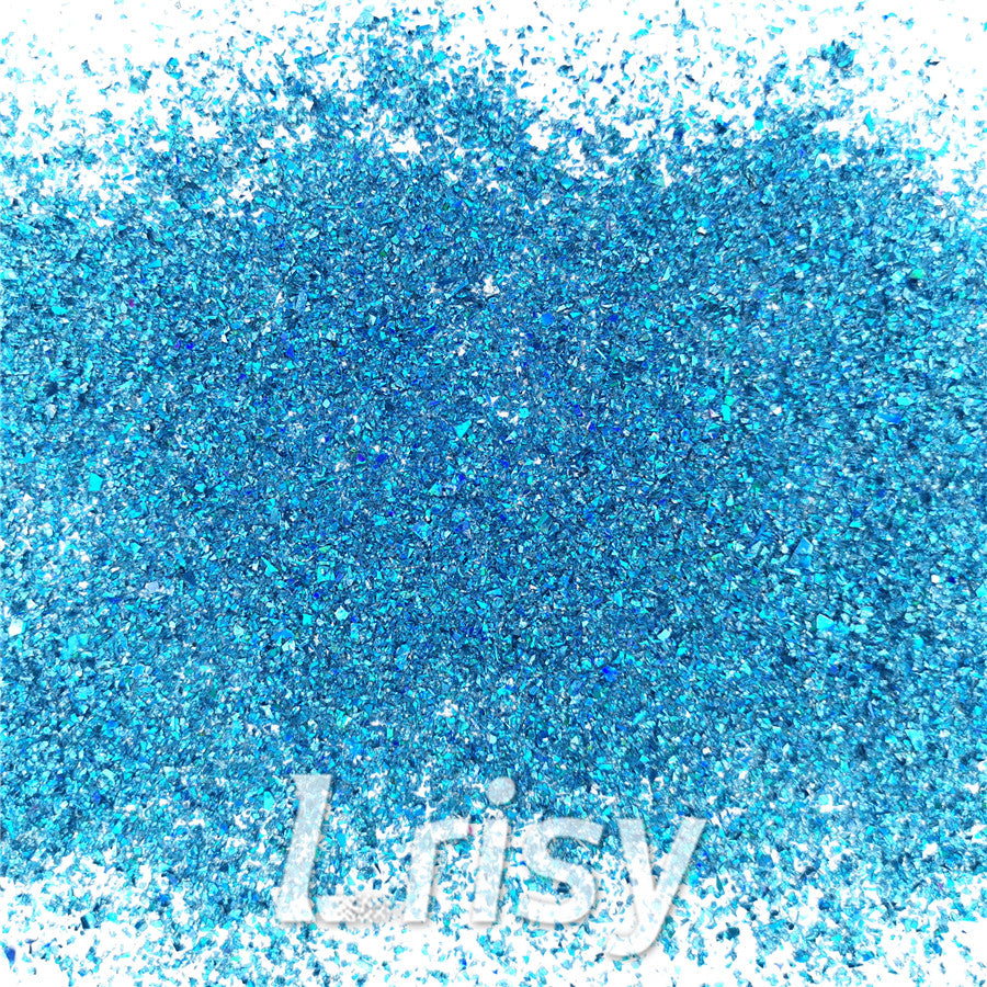 Holographic Sky Blue Opa Cellophane Holo Shards Confetti Glitter Sprinkle Toppings LB0700 2x2
