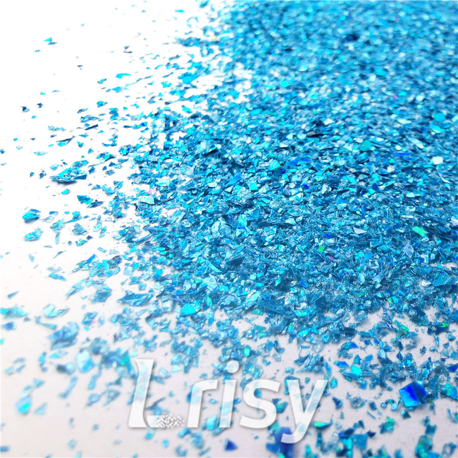 Holographic Sky Blue Opa Cellophane Holo Shards Confetti Glitter Sprinkle Toppings LB0700 2x2