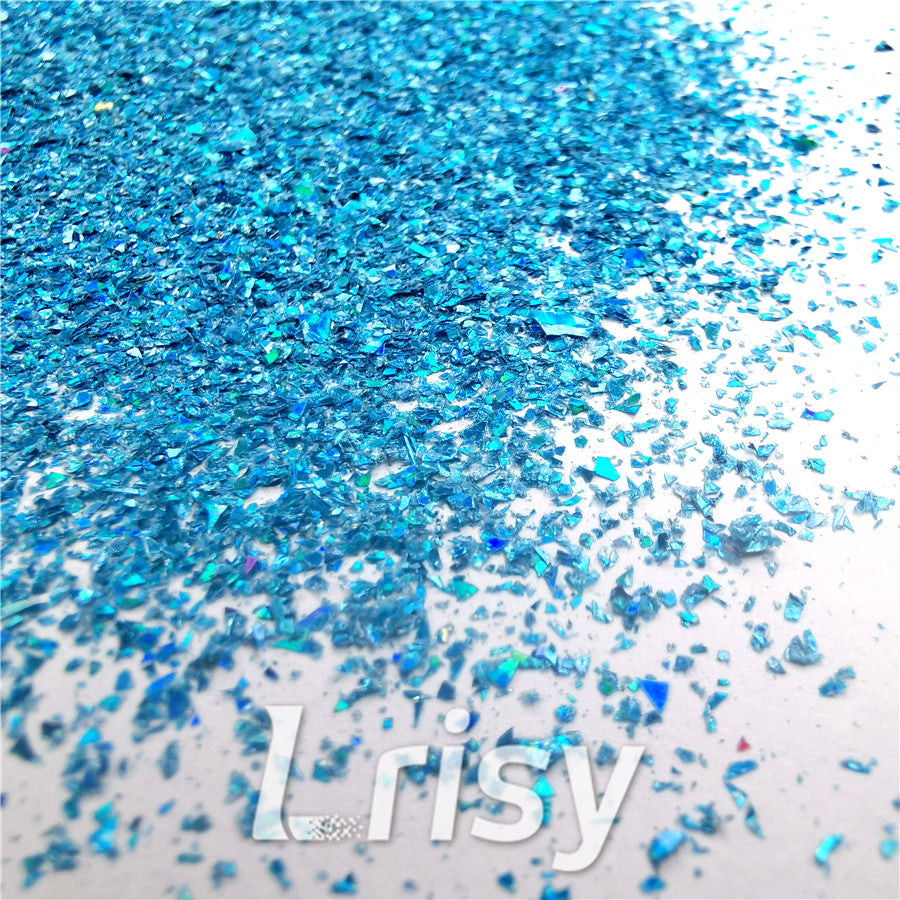 Holographic Sky Blue Opa Cellophane Holo Shards Confetti Glitter Sprinkle Toppings LB0700 2x2