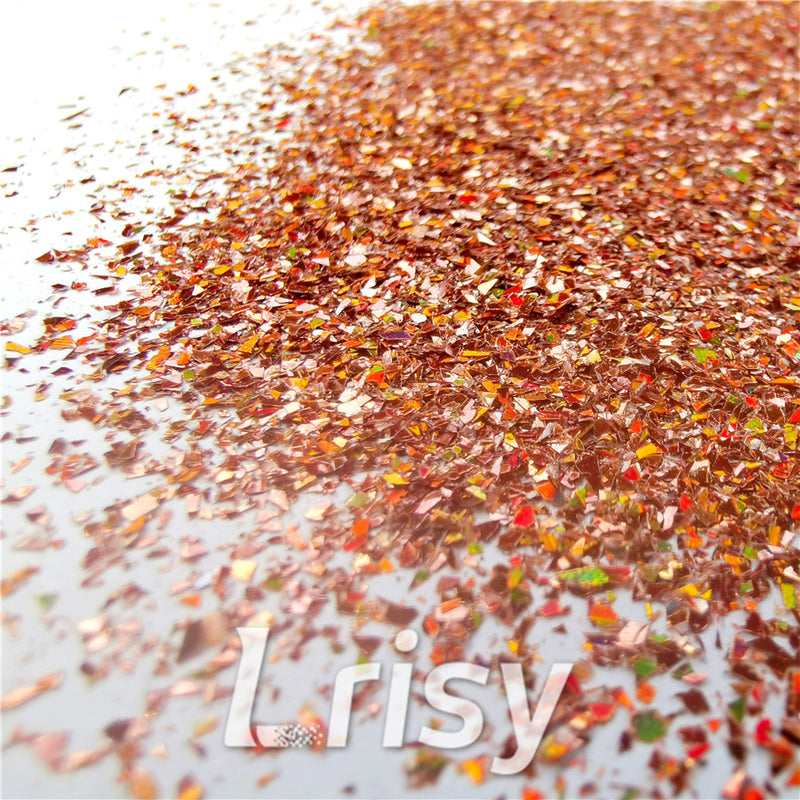 Holographic Red Bronze Opa Cellophane Holo Shards Confetti Glitter Sprinkle Toppings LB0401 2x2