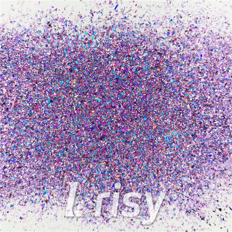 Holographic Light Purple Opa Cellophane Holo Shards Confetti Glitter Sprinkle Toppings LB0802 2x2