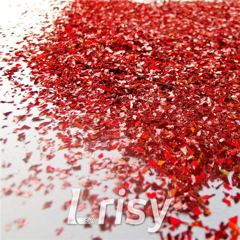 Holographic Red Opa Cellophane Holo Shards Confetti Glitter Sprinkle Toppings LB0300 2x2