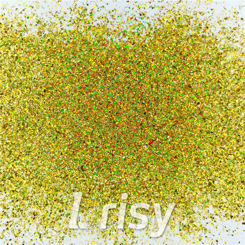 Holographic Gold Opa Cellophane Holo Shards Confetti Glitter Sprinkle Toppings LB0210 2x2