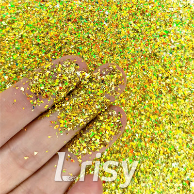 Holographic Gold Opa Cellophane Holo Shards Confetti Glitter Sprinkle Toppings LB0210 2x2