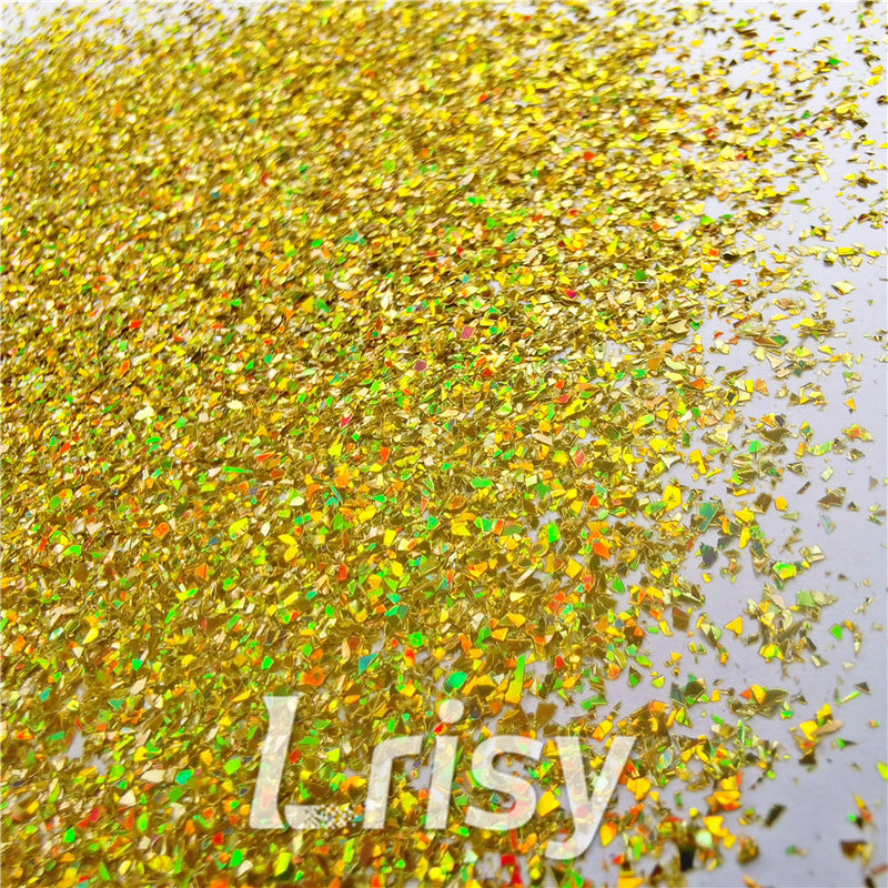 Holographic Gold Opa Cellophane Holo Shards Confetti Glitter Sprinkle Toppings LB0210 2x2