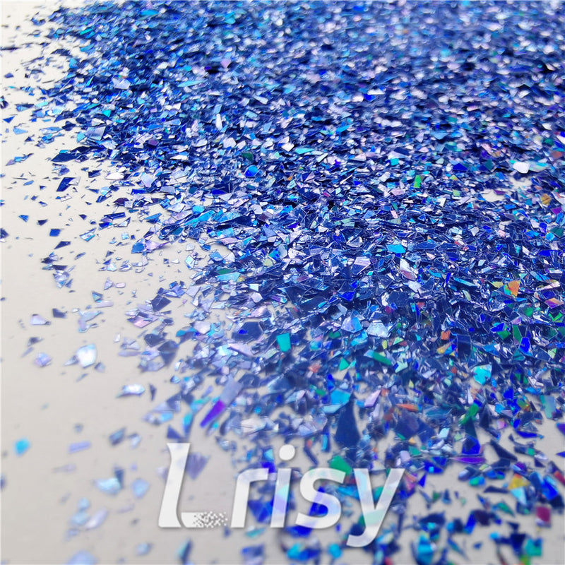 Holographic Sea Blue Opa Cellophane Holo Shards Confetti Glitter Sprinkle Toppings LB0709 2x2