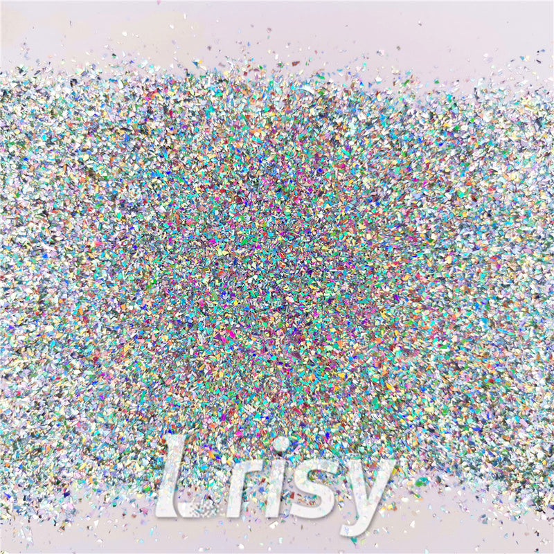 Holographic Silver Opa Cellophane Holo Shards Confetti Glitter Sprinkle Toppings LB0100 2x2