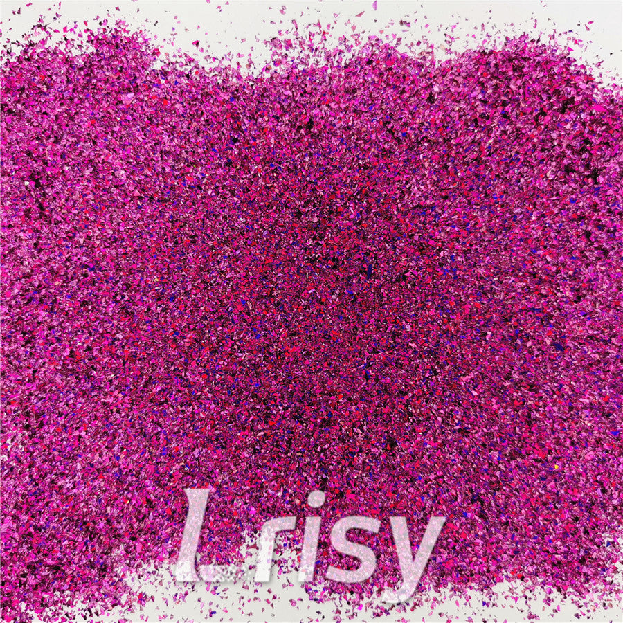 Holographic Rose Red Opa Cellophane Holo Shards Confetti Glitter Sprinkle Toppings LB0912 2x2