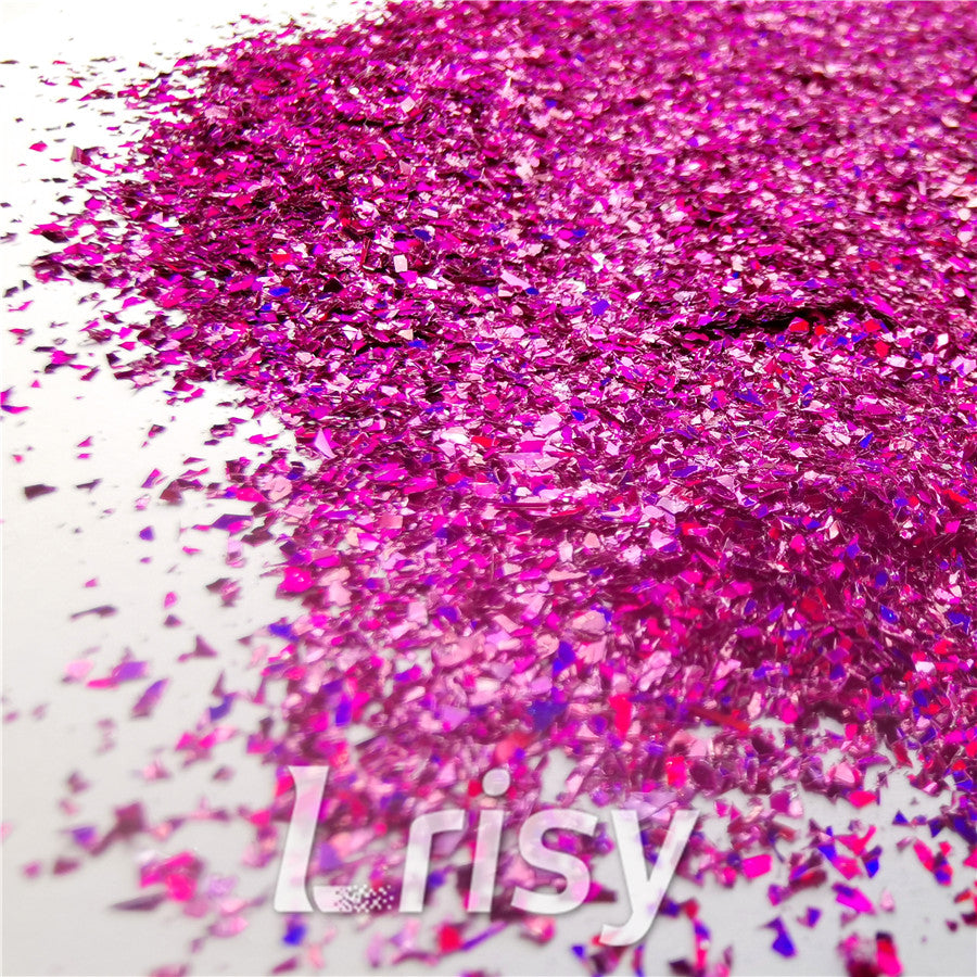 Holographic Rose Red Opa Cellophane Holo Shards Confetti Glitter Sprinkle Toppings LB0912 2x2
