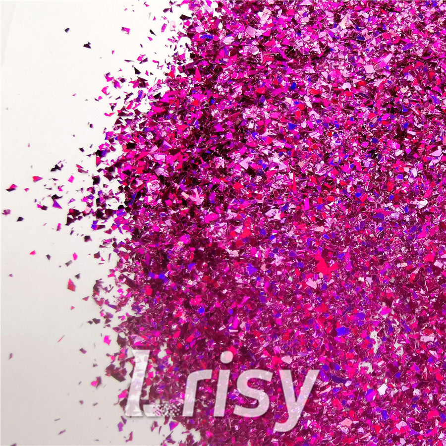 Holographic Rose Red Opa Cellophane Holo Shards Confetti Glitter Sprinkle Toppings LB0912 2x2