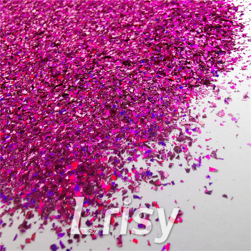 Holographic Rose Red Opa Cellophane Holo Shards Confetti Glitter Sprinkle Toppings LB0912 2x2